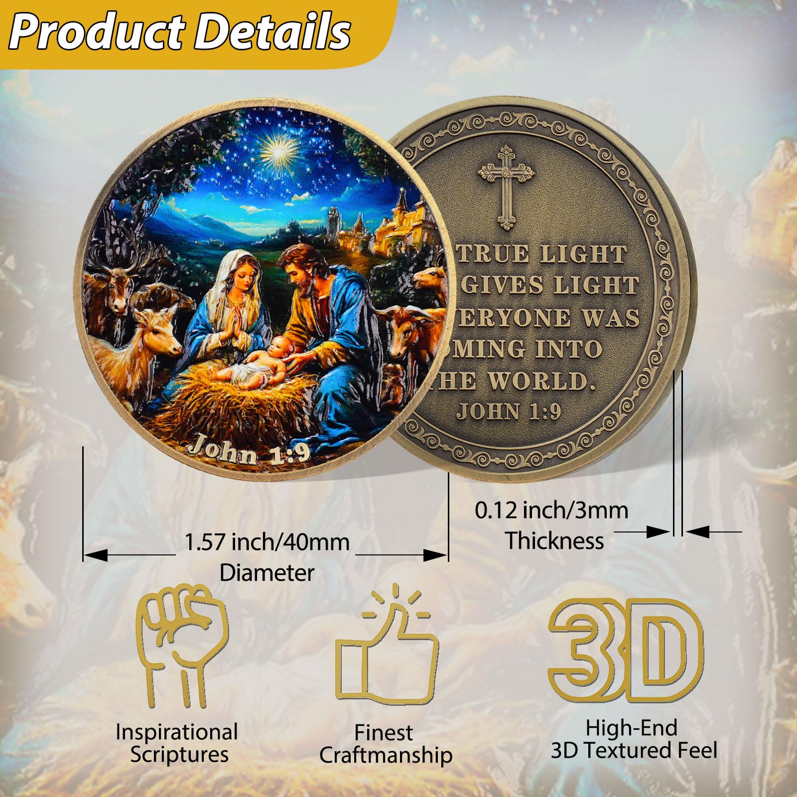 True Light Christmas Tokenara Christian Challenge Coin mysite