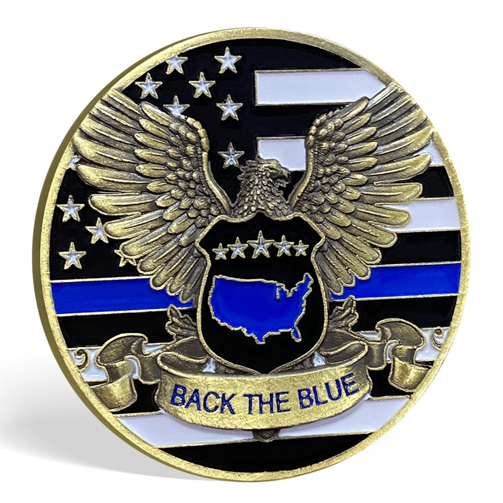 Saint Michael Police Challenge Coin Thin Blue Line Coin mysite