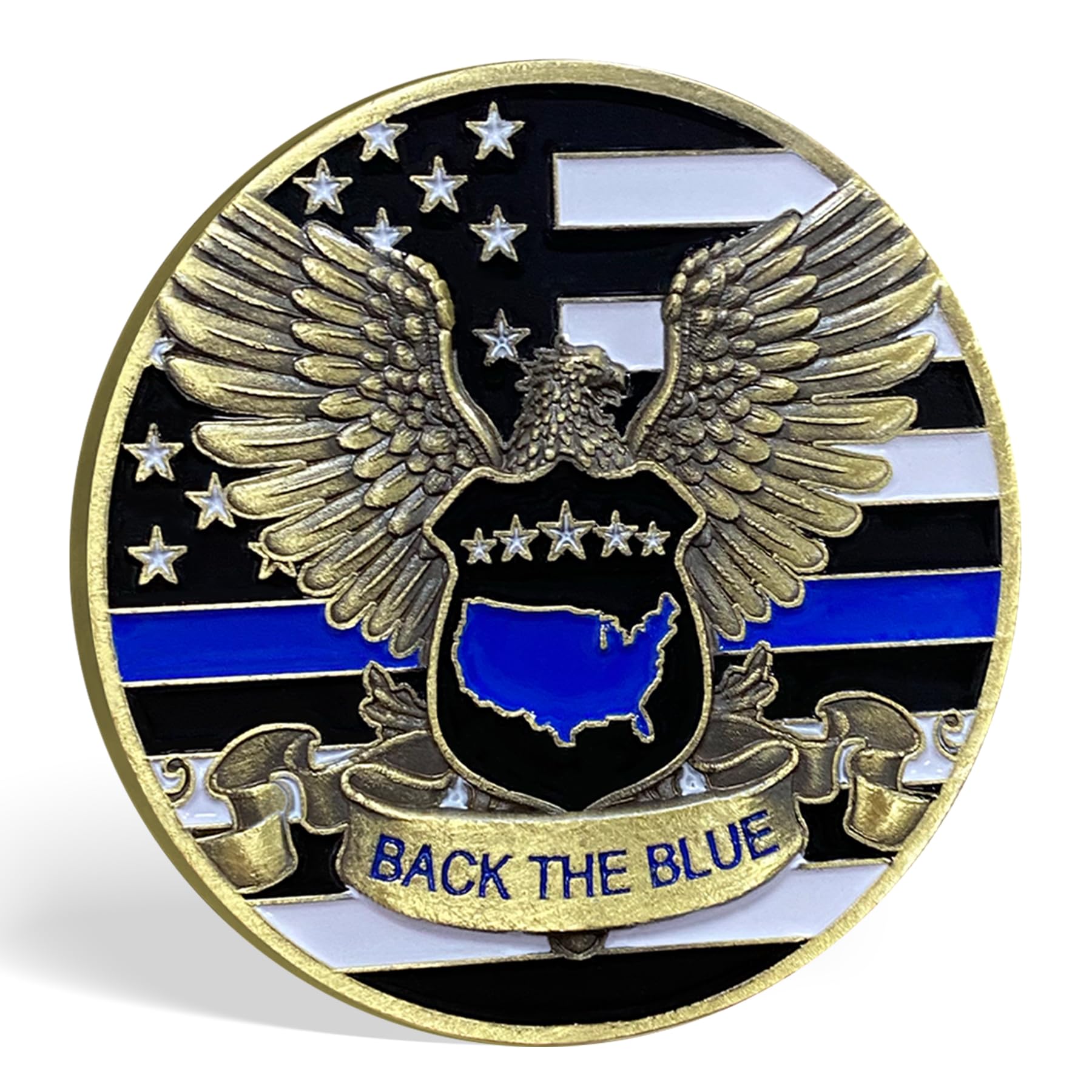 Saint Michael Police Challenge Coin Thin Blue Line Coin mysite