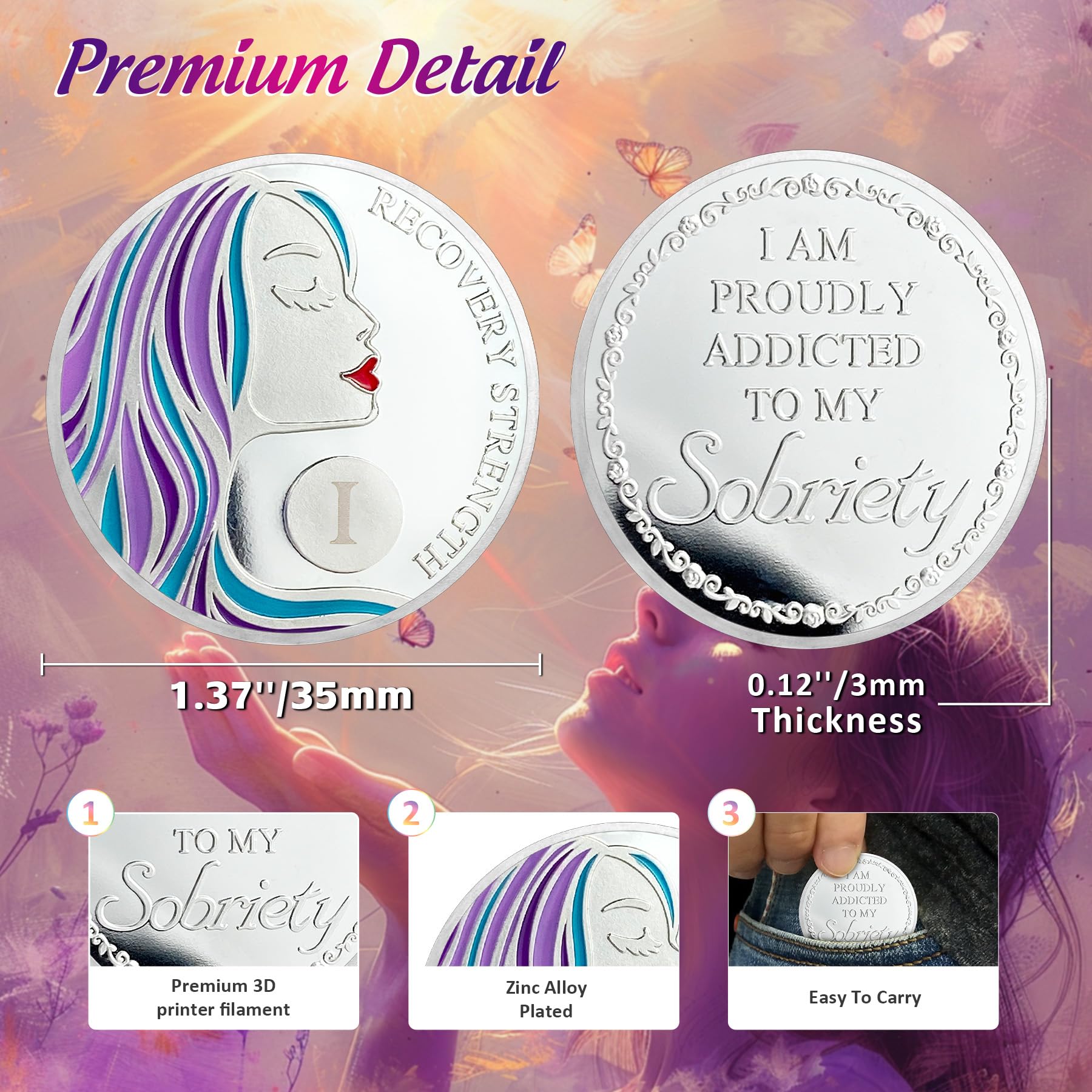 Courageous Lady AA Recovery Sobriety Coin mysite