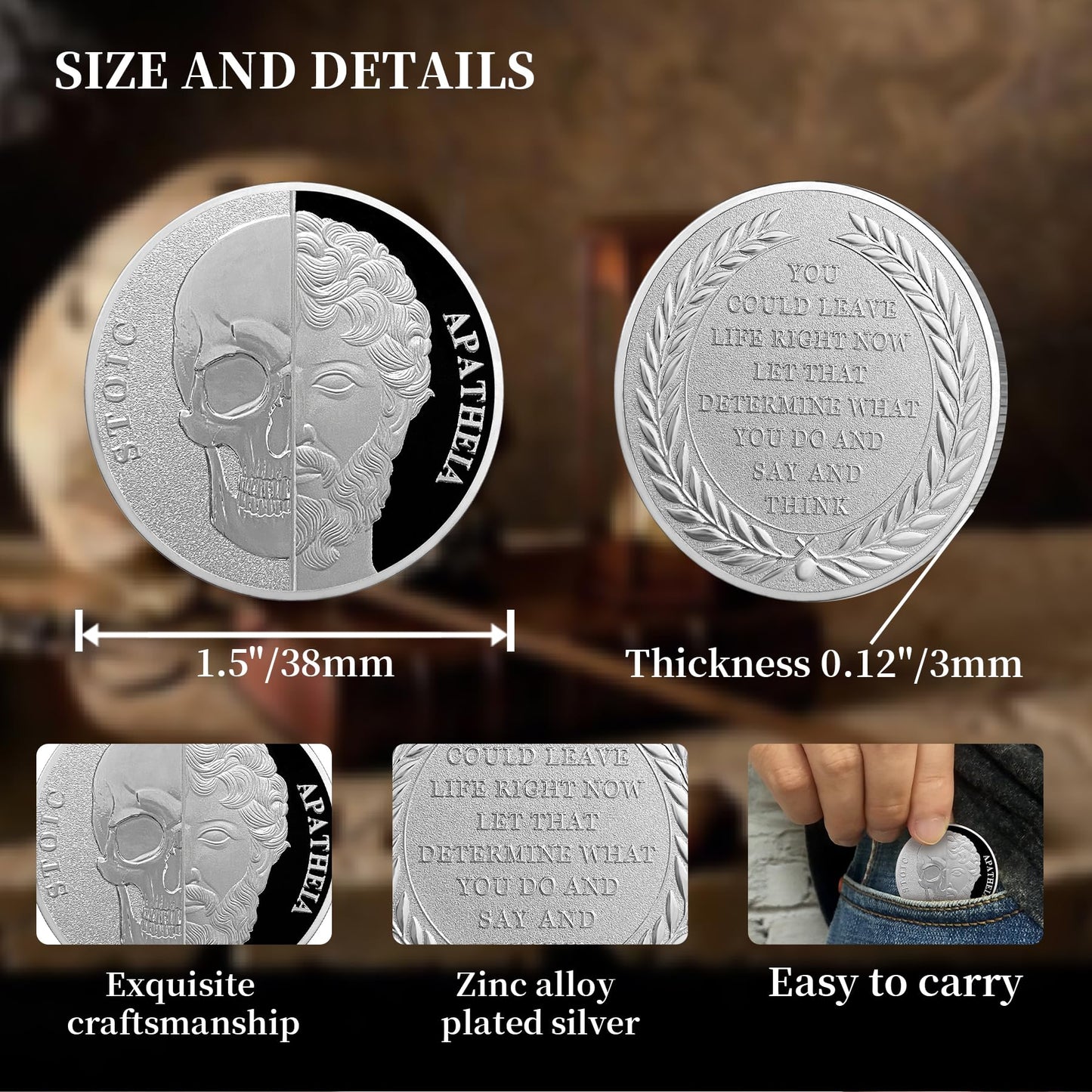Memento Mori Coin Stoic  Inspirational Reminder Coin mysite
