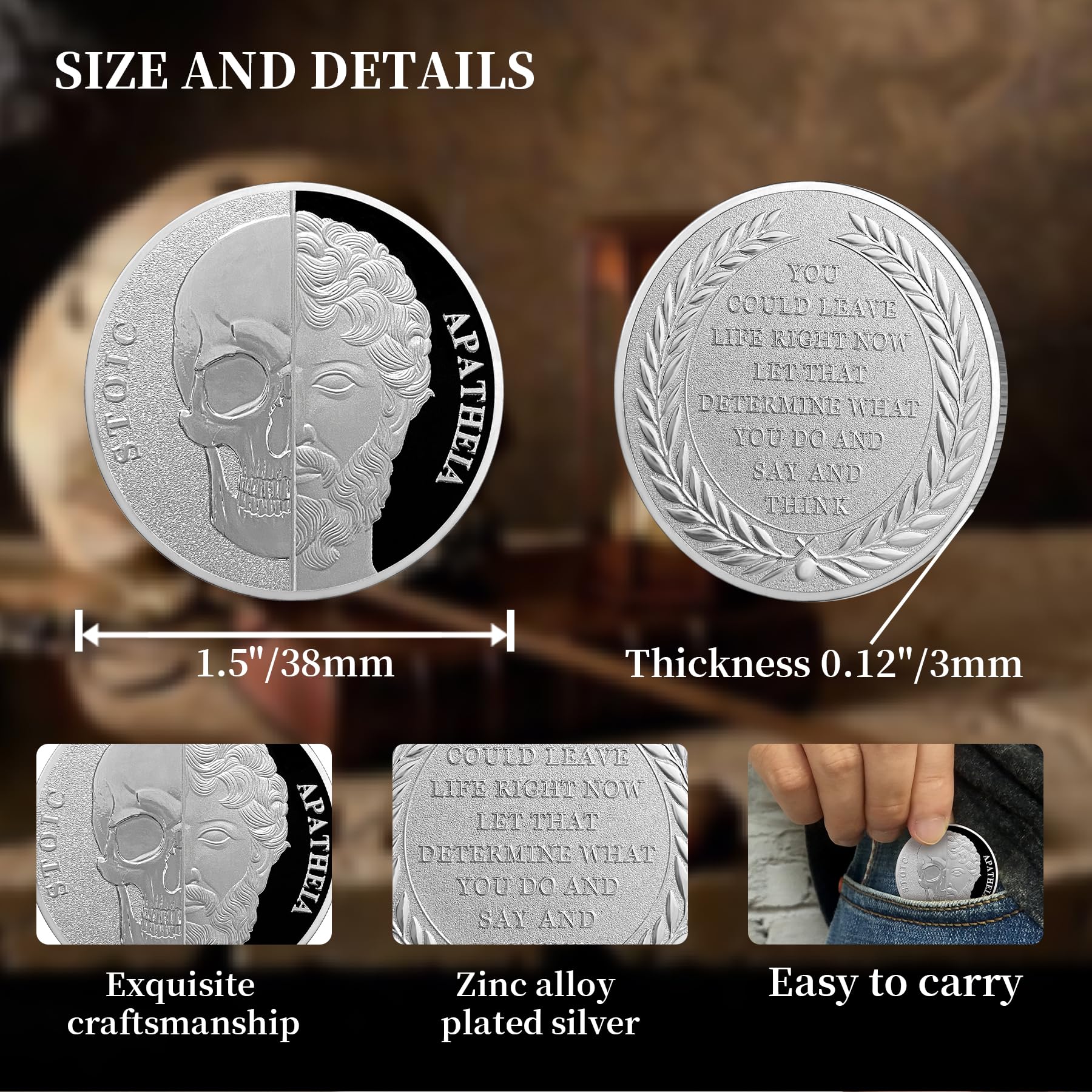 Memento Mori Coin Stoic  Inspirational Reminder Coin mysite