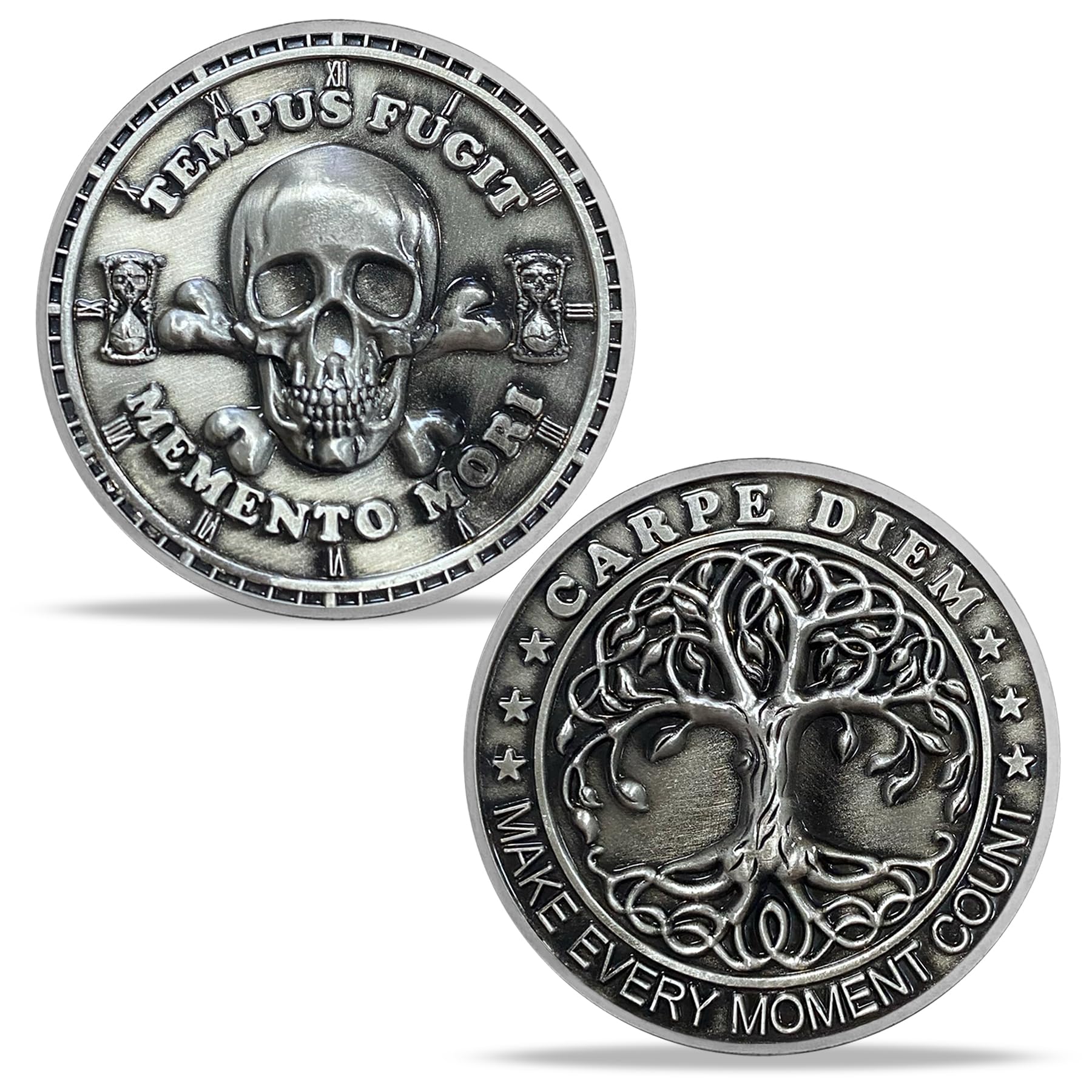 Memento Mori Memento Vivere Coin 3D Skull Challenge Coins mysite