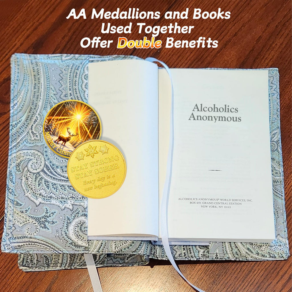 Merry Christmas Elk Gold Sunlight Snow Sobriety Coin mysite