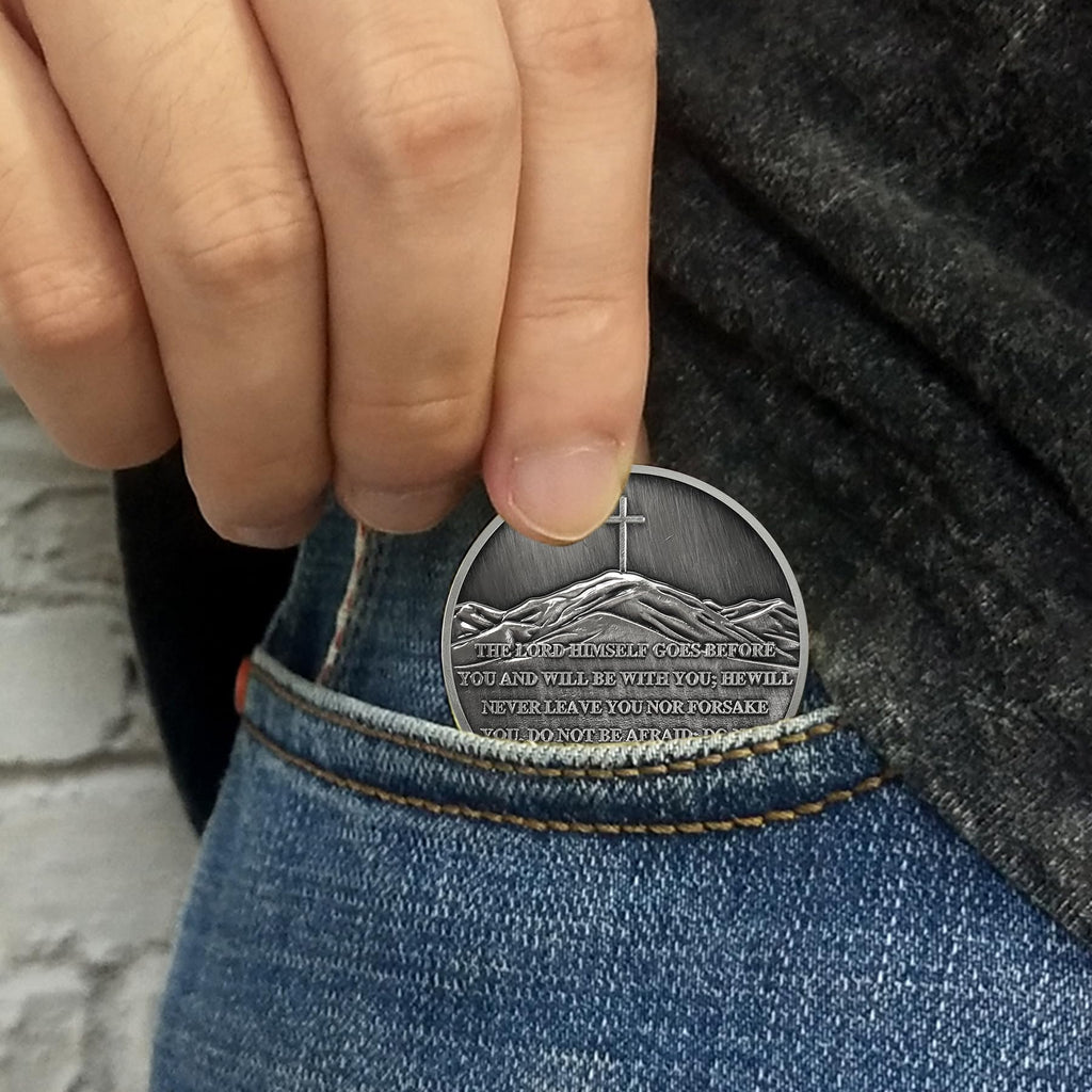 Mountain Trail Footprints Religious Coin mysite