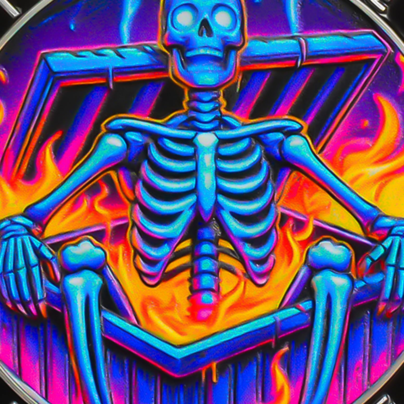 Gradient Skeleton Dumpster Fire Challenge Coin mysite
