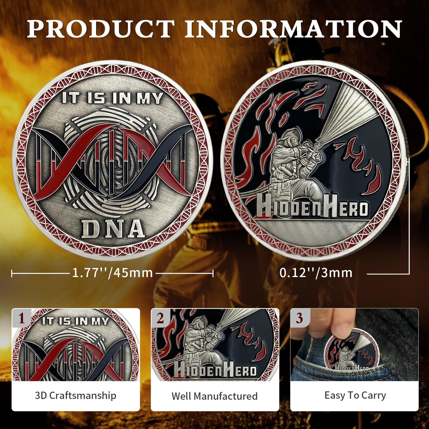 First Responder Hidden Hero Fireman Commemorativer Coins mysite