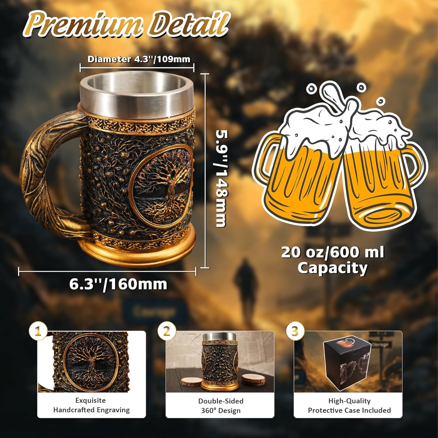 Original Handmade 20oz Medieval Celtic Pirate Viking Mug mysite