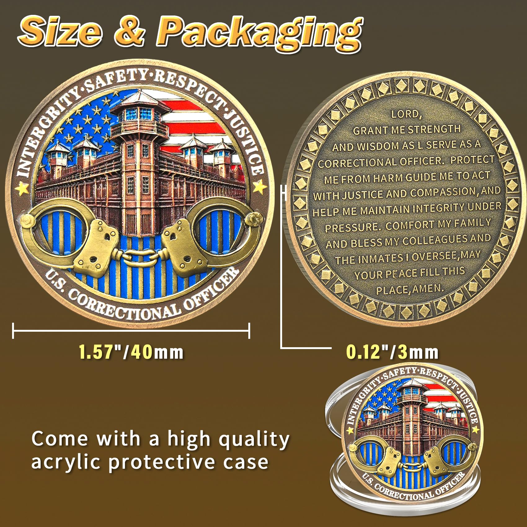 U.S. Correctional Officer Honor Correctional Officers Gray Prison Police Challenge Coins mysite