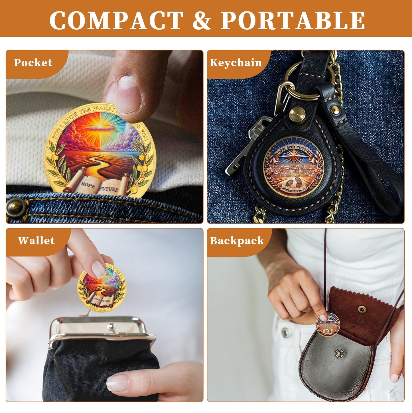 Hope and Future Bible Verse Christian Challenge Coin with Jeremiah 29:11 mysite