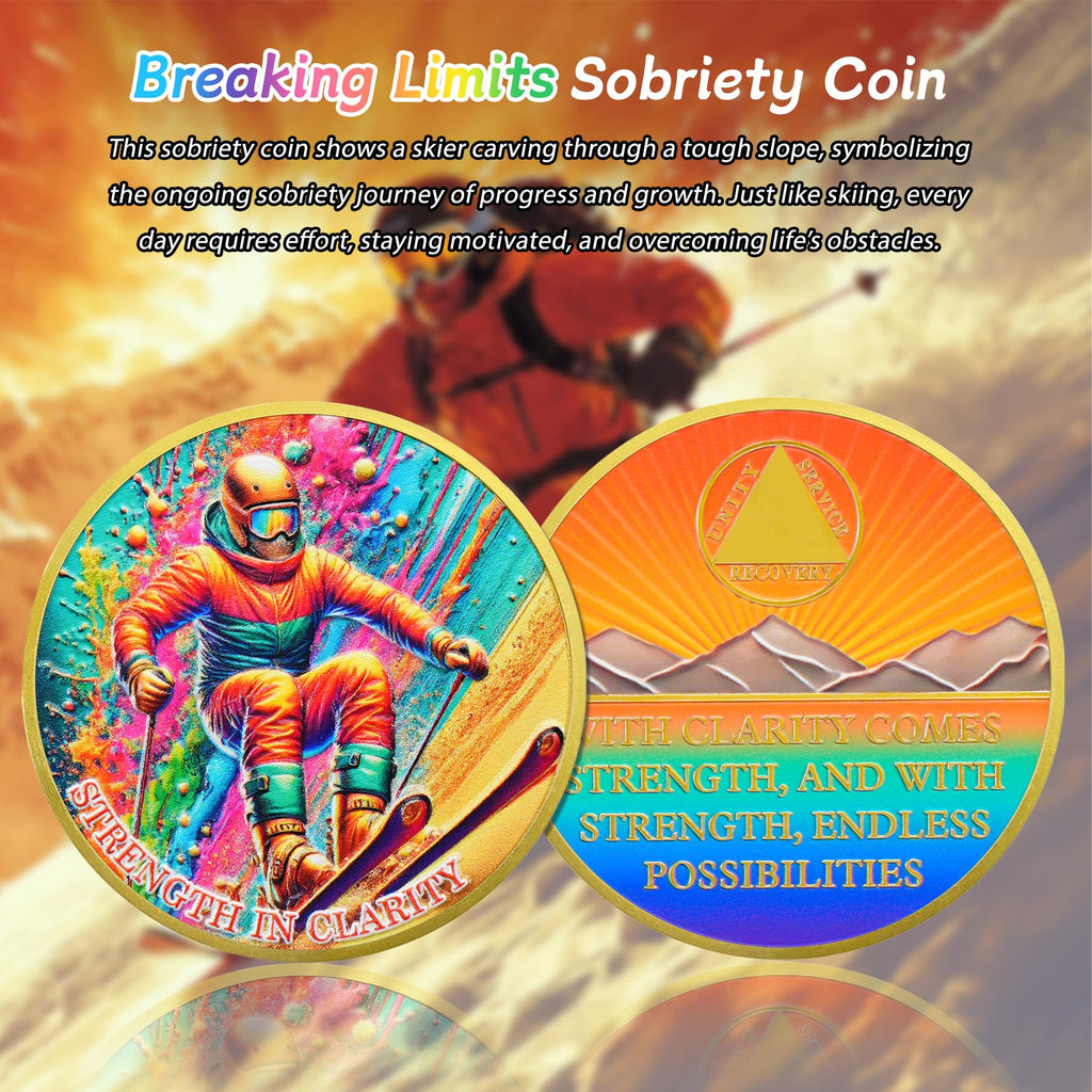 Breaking Limits Skiing Sport Sobriety Coin mysite