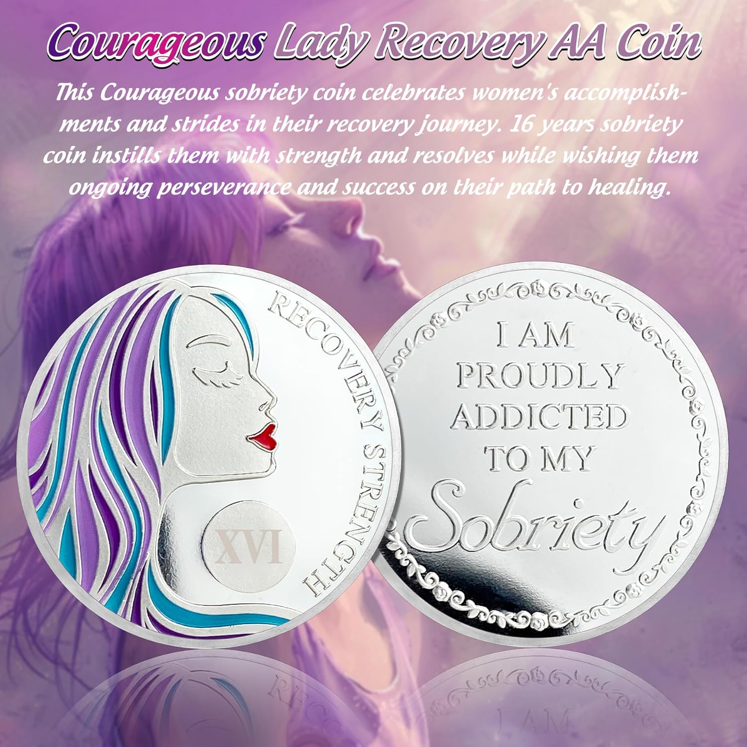 Courageous Lady AA Recovery Sobriety Coin mysite