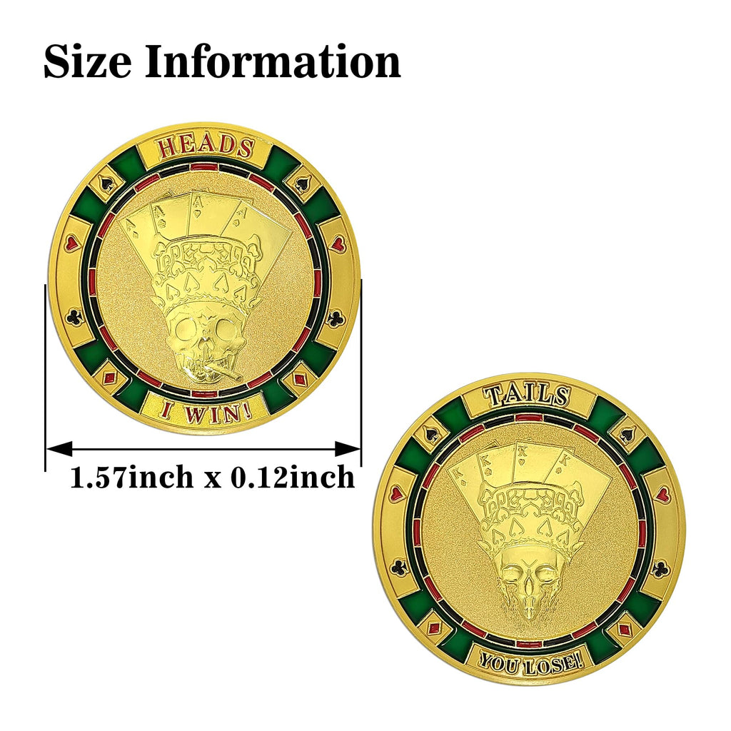 Heads Or Tails Poker Skull Good Luck Decision Challenge Coin mysite