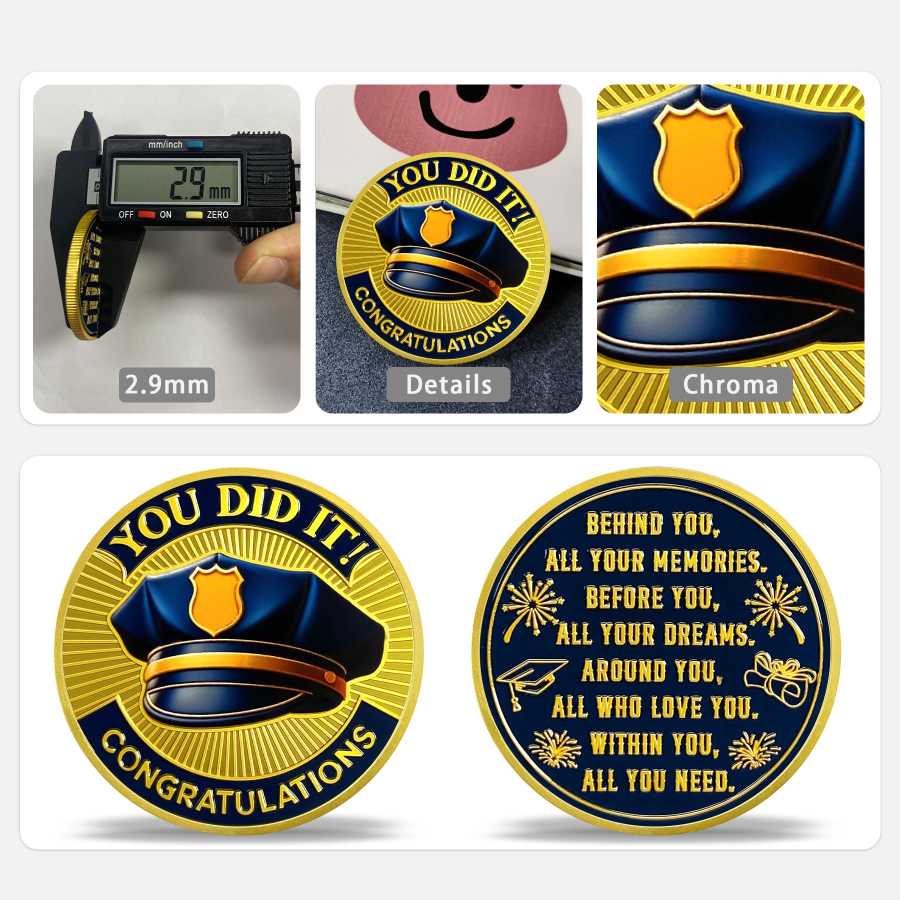 Police Graduation Hat Celebrating Achievement & Law Enforcement Challenge Coin mysite
