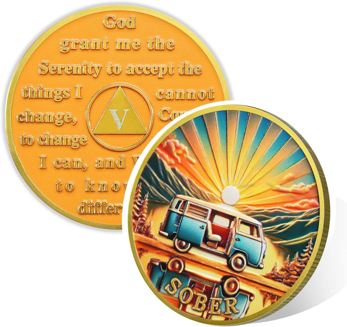 Personalized Rolling Toward Recovery Sobriety Coin mysite