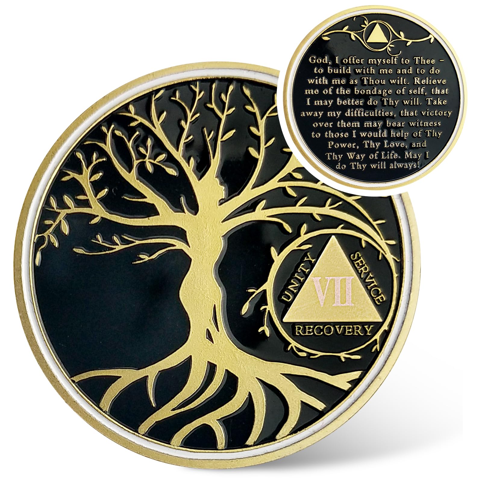Personalized Gold Tree of Life Sobriety Coin mysite