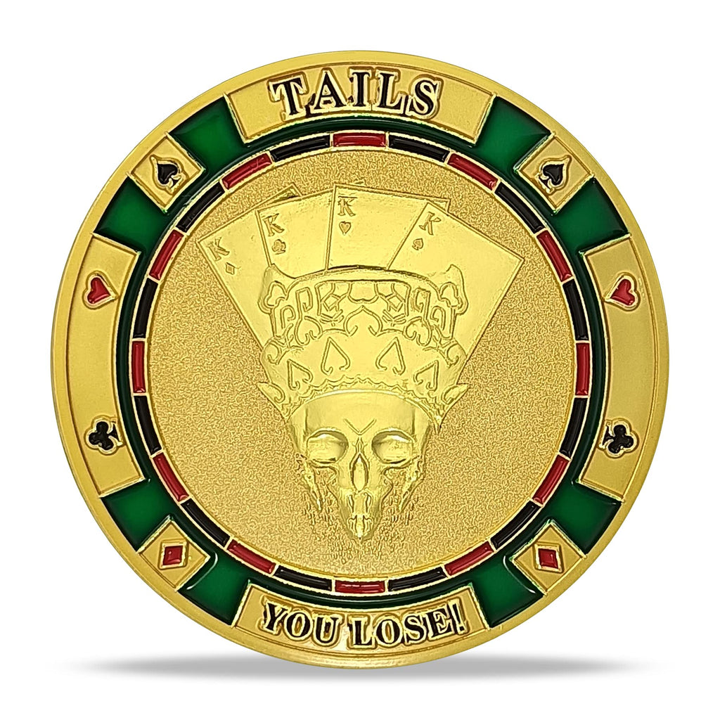 Heads Or Tails Poker Skull Good Luck Decision Challenge Coin mysite