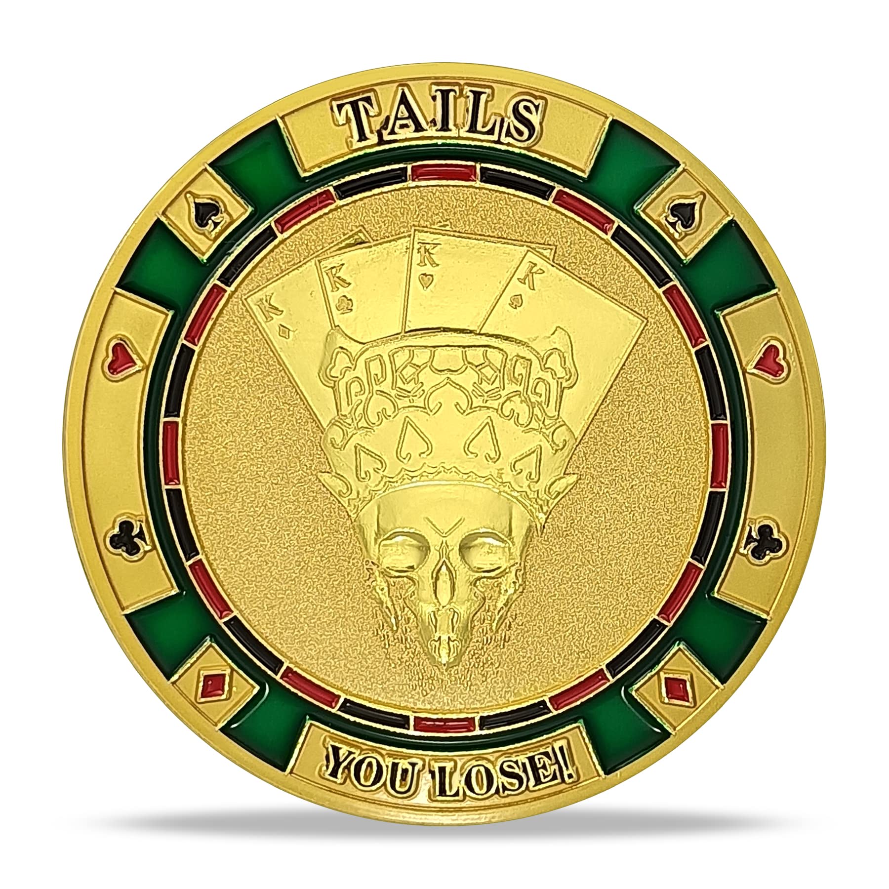 Heads Or Tails Poker Skull Good Luck Decision Challenge Coin mysite