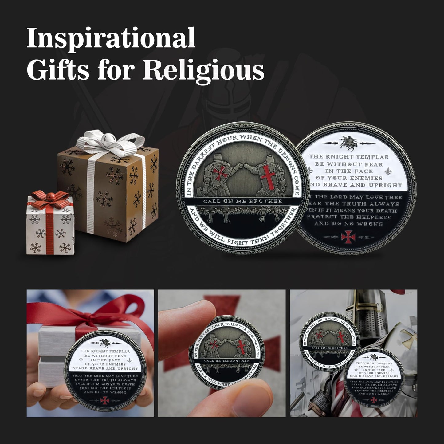 Knight Templar Call On Me Brother Religious Red Cross Challenge Coin mysite