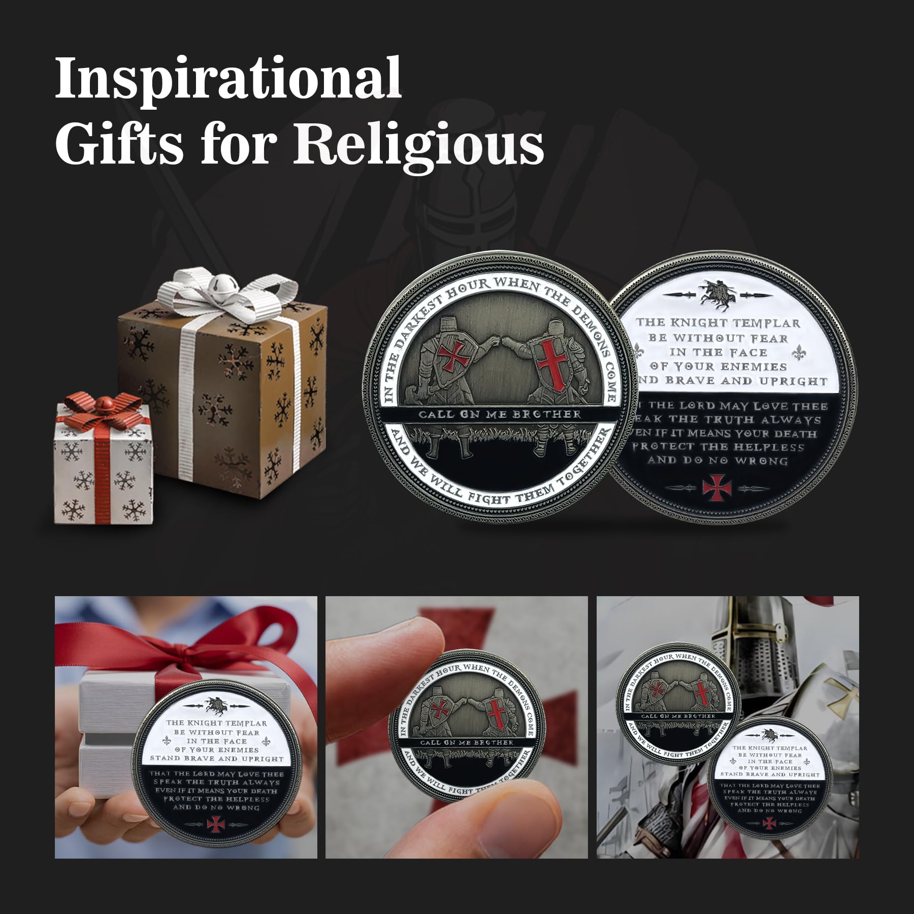 Knight Templar Call On Me Brother Religious Red Cross Challenge Coin mysite
