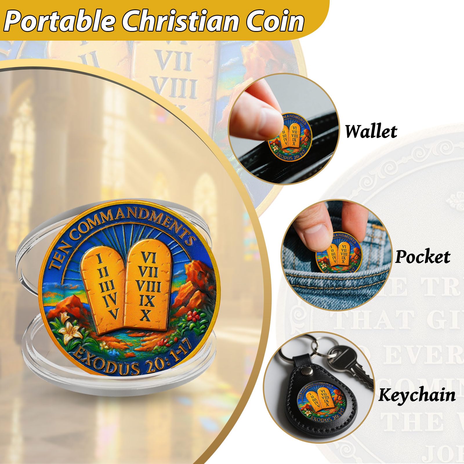 Exodus 20:1-17 Scripture Commandments Christian Challenge Coin mysite