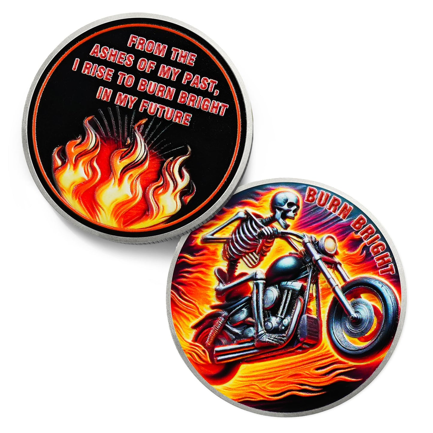 Rising from The Ashes Riding Freedom Skull Sobriety Coin mysite