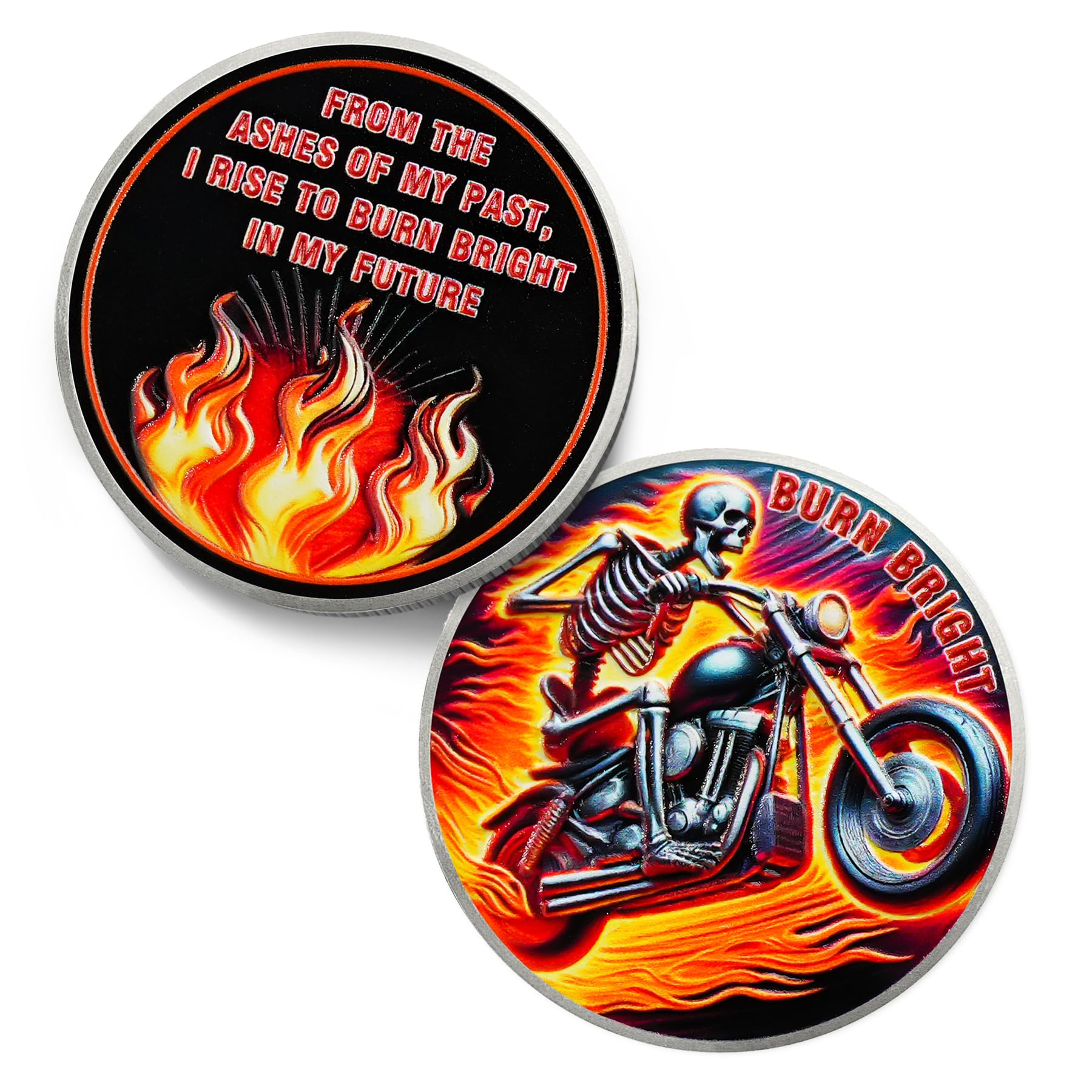Rising from The Ashes Riding Freedom Skull Sobriety Coin mysite