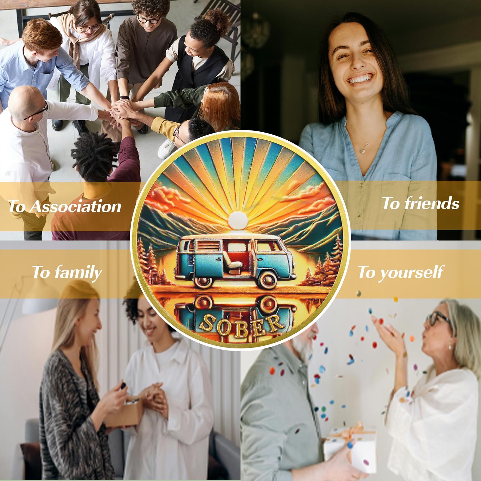 Personalized Rolling Toward Recovery Sobriety Coin mysite