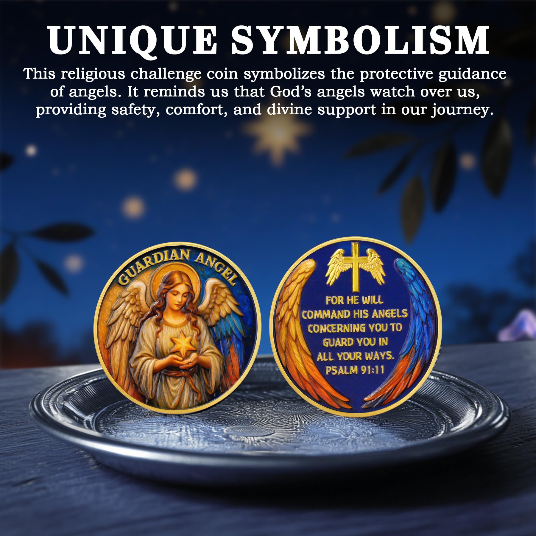 Guardian Angel Christian Challenge Coin – Psalm 91:11 Prayer Medallion mysite