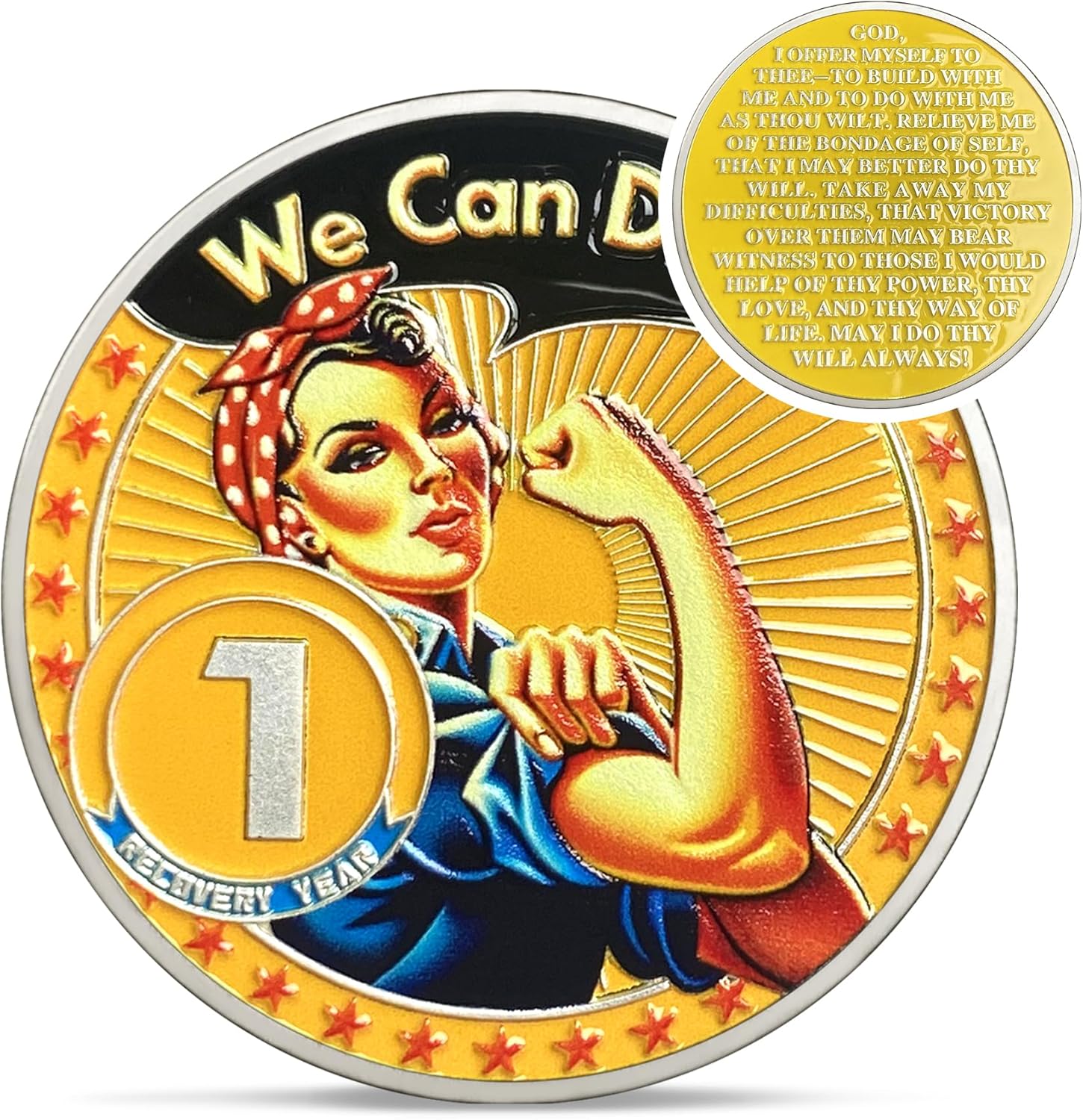 Rosie The Riveter 1-3 Year Sobriety Coin mysite