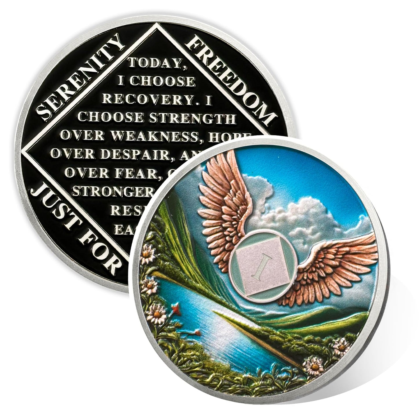 Personalized Wings of Freedom Sobriety Coin mysite