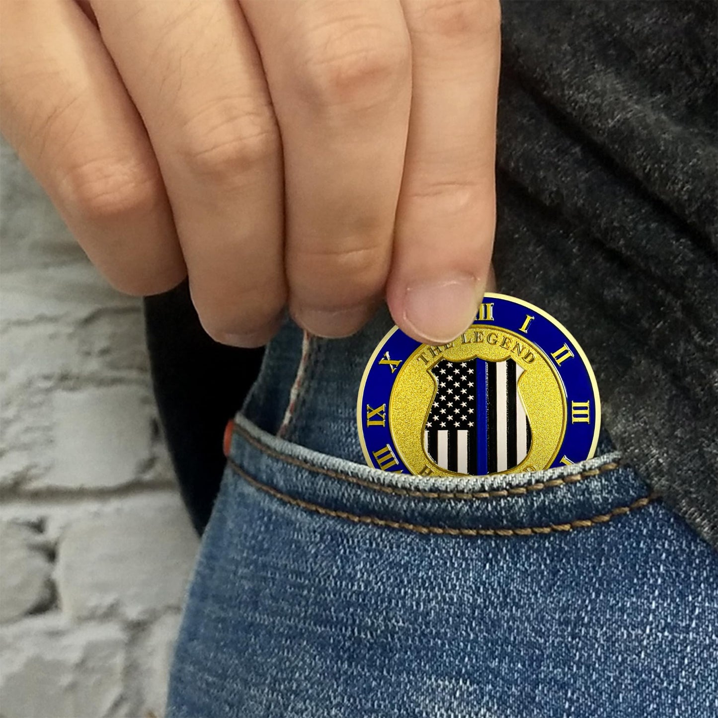 Patriotic Police Law Enforcement Honor & Service Medallion Coin mysite