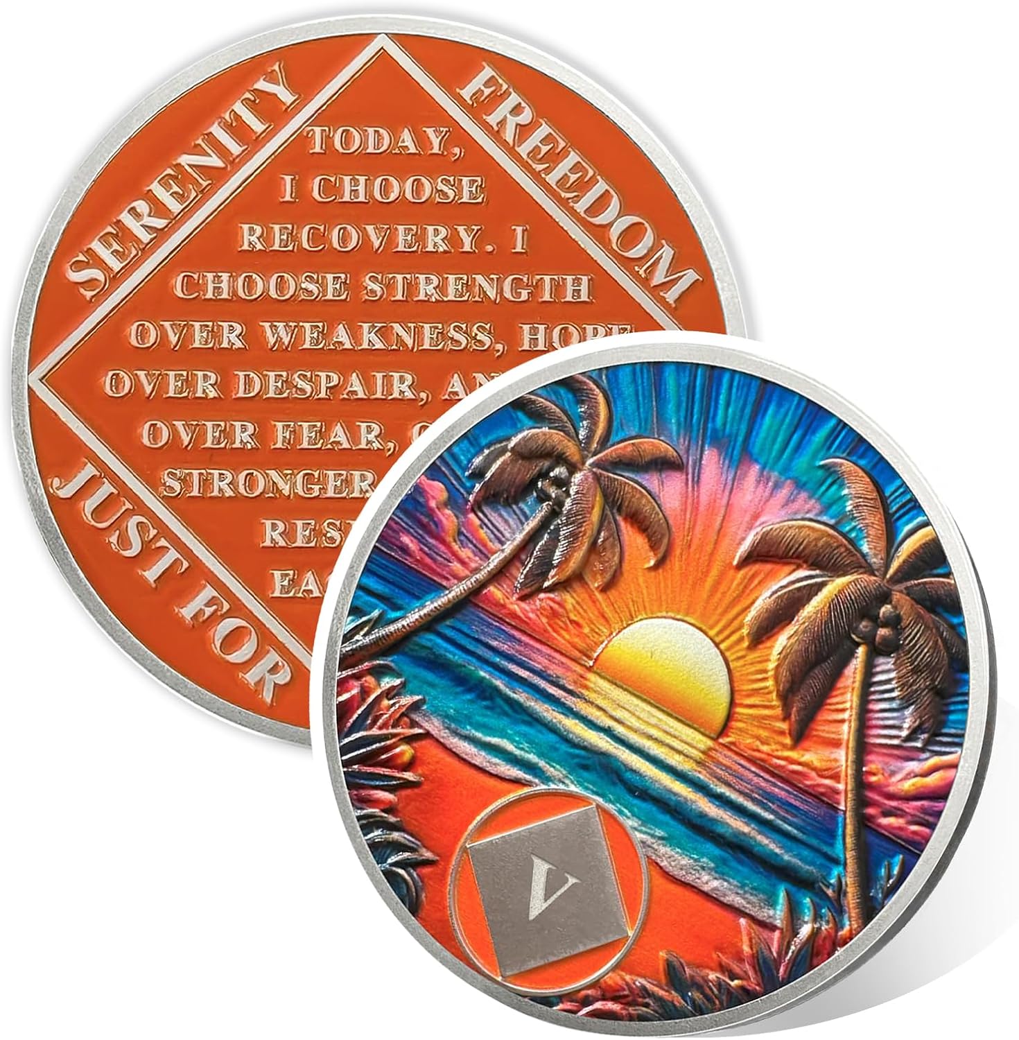 Personalized Beach Sunset Sobriety Coin mysite