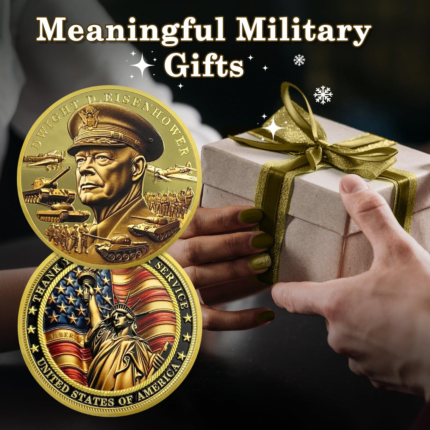 Thank You for Your Service Veteran Military Challenge Coins(Dwight D. Eisenhower) mysite