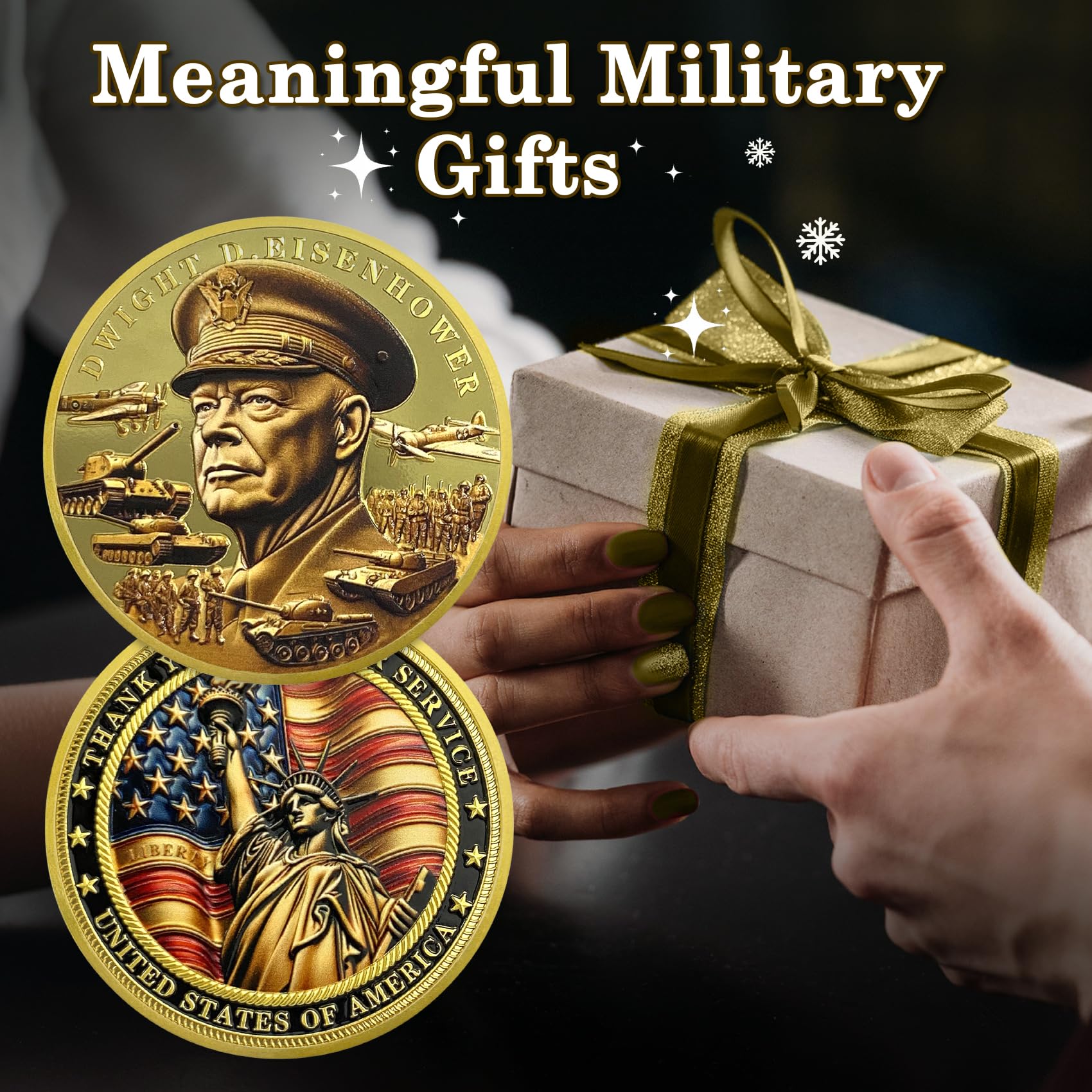 Thank You for Your Service Veteran Military Challenge Coins(Dwight D. Eisenhower) mysite