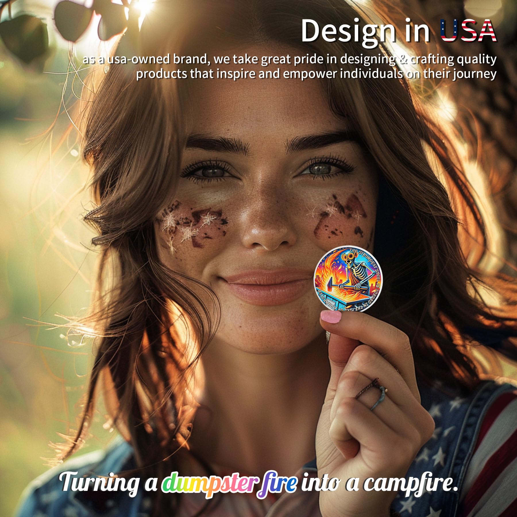 Sunflower Skull Dumpster Fire Challenge Coin mysite