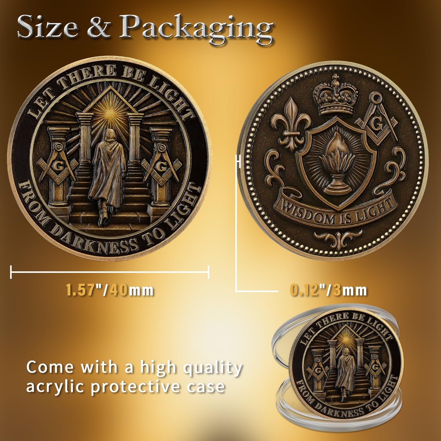 Masonic Darkness to Light Challenge Coin mysite