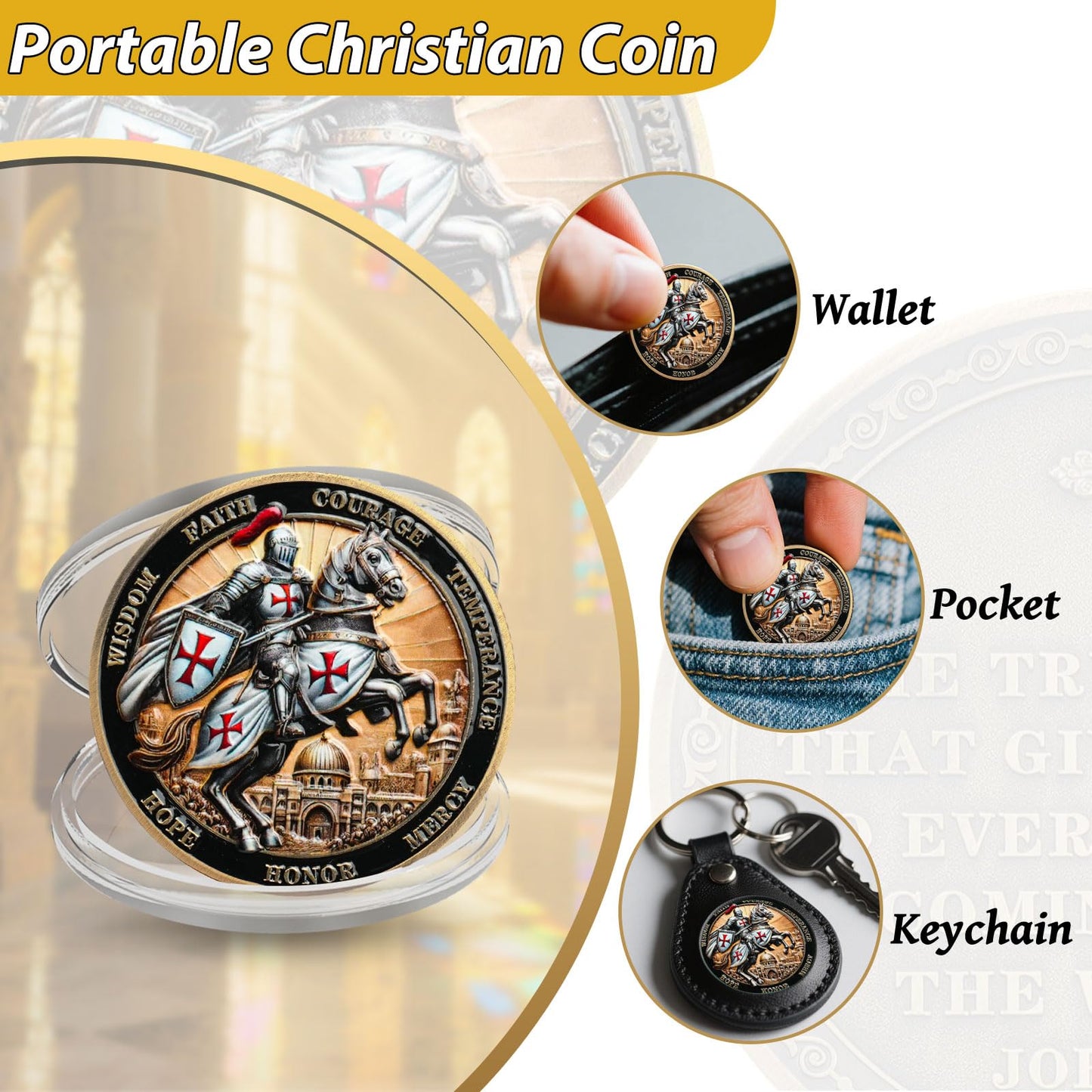 Philippians 4:13 Scripture Knights Templar Christian Challenge Coin mysite