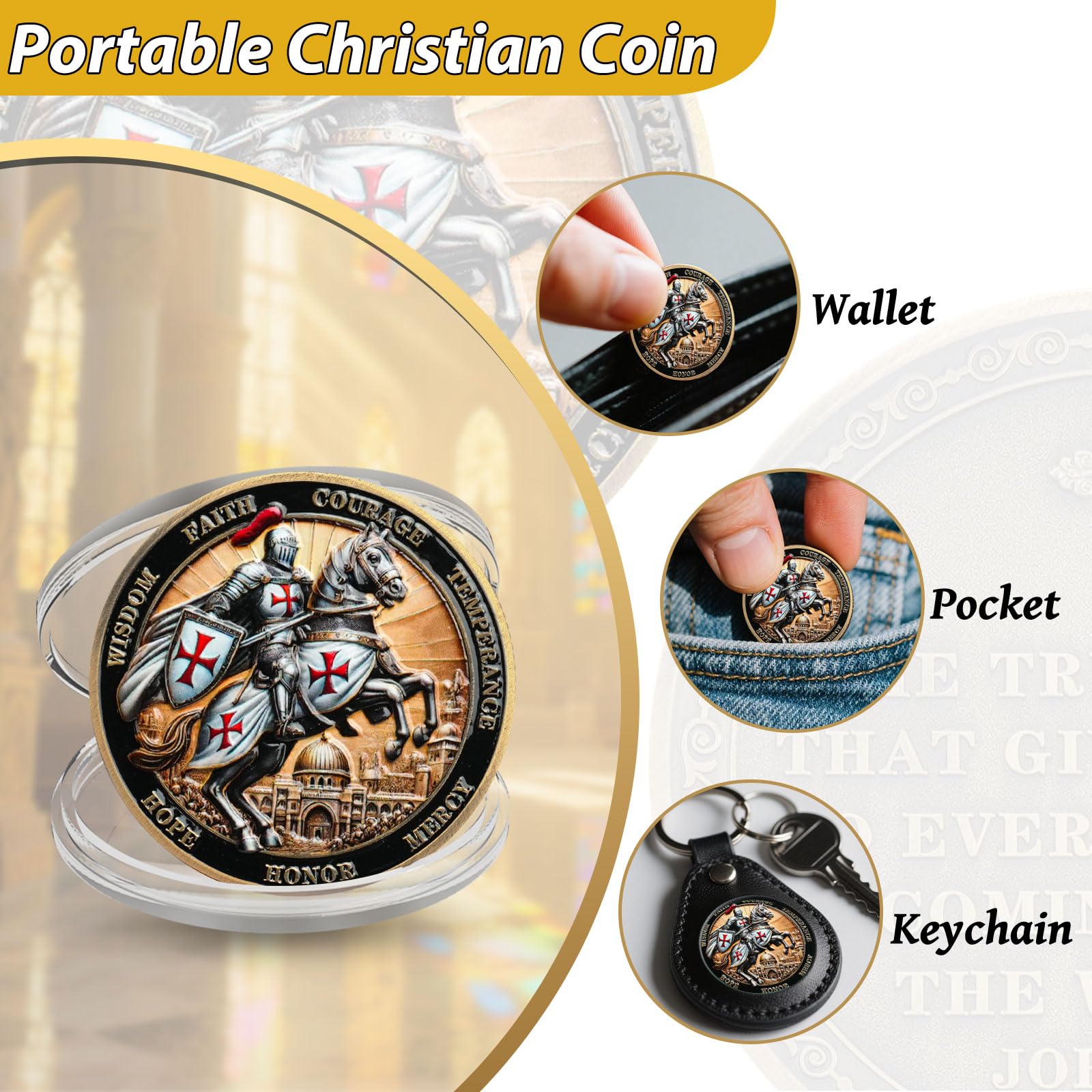 Philippians 4:13 Scripture Knights Templar Christian Challenge Coin mysite