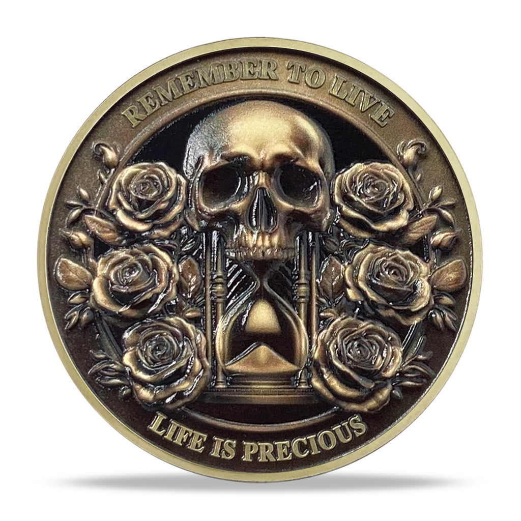 Inspirational Stoicism Memento Skull Challenge Coins mysite