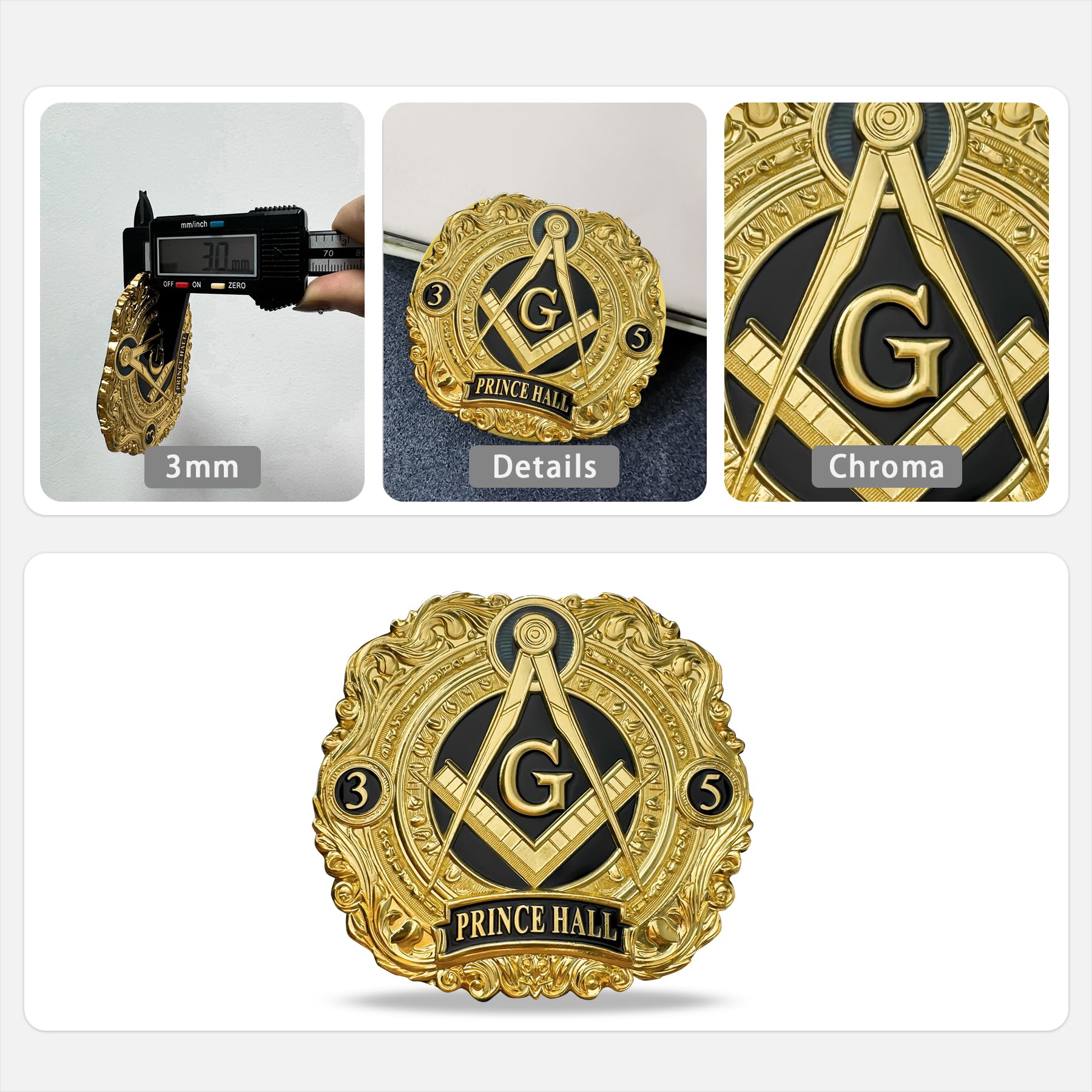 Masonic Car Emblem Freemason Metal Auto Decal (3-5 Masonic) mysite