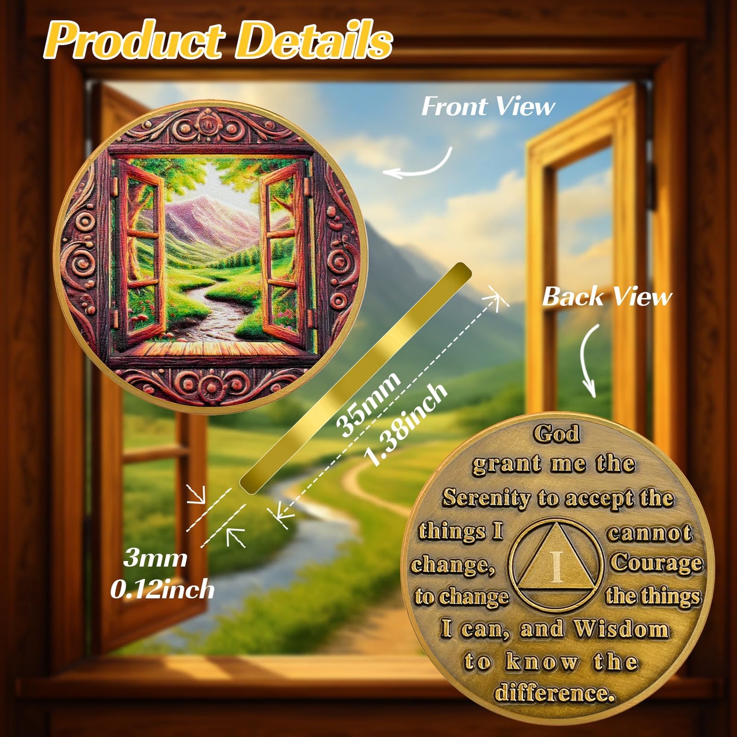 Personalized Window of Clarity Sobriety Coin mysite