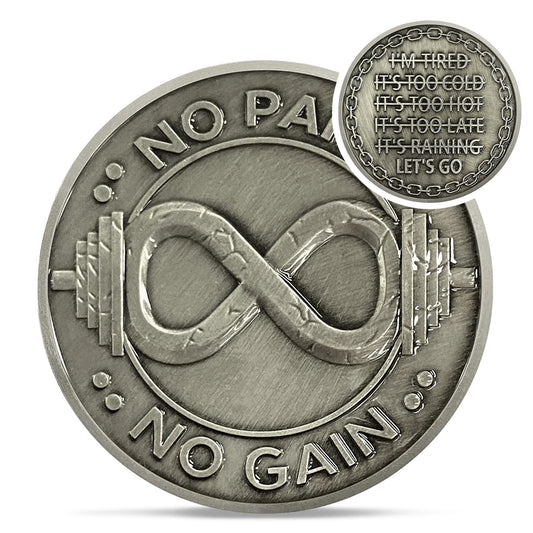 No Pain No Gain Inspirational Motivational Infinity Challenge Coin mysite