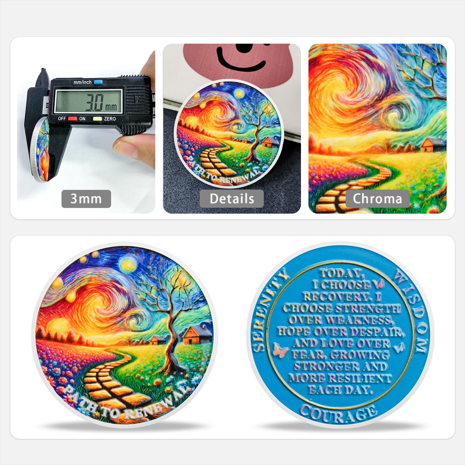 Starry Night Road Path to Renewal Sobriety Coin mysite