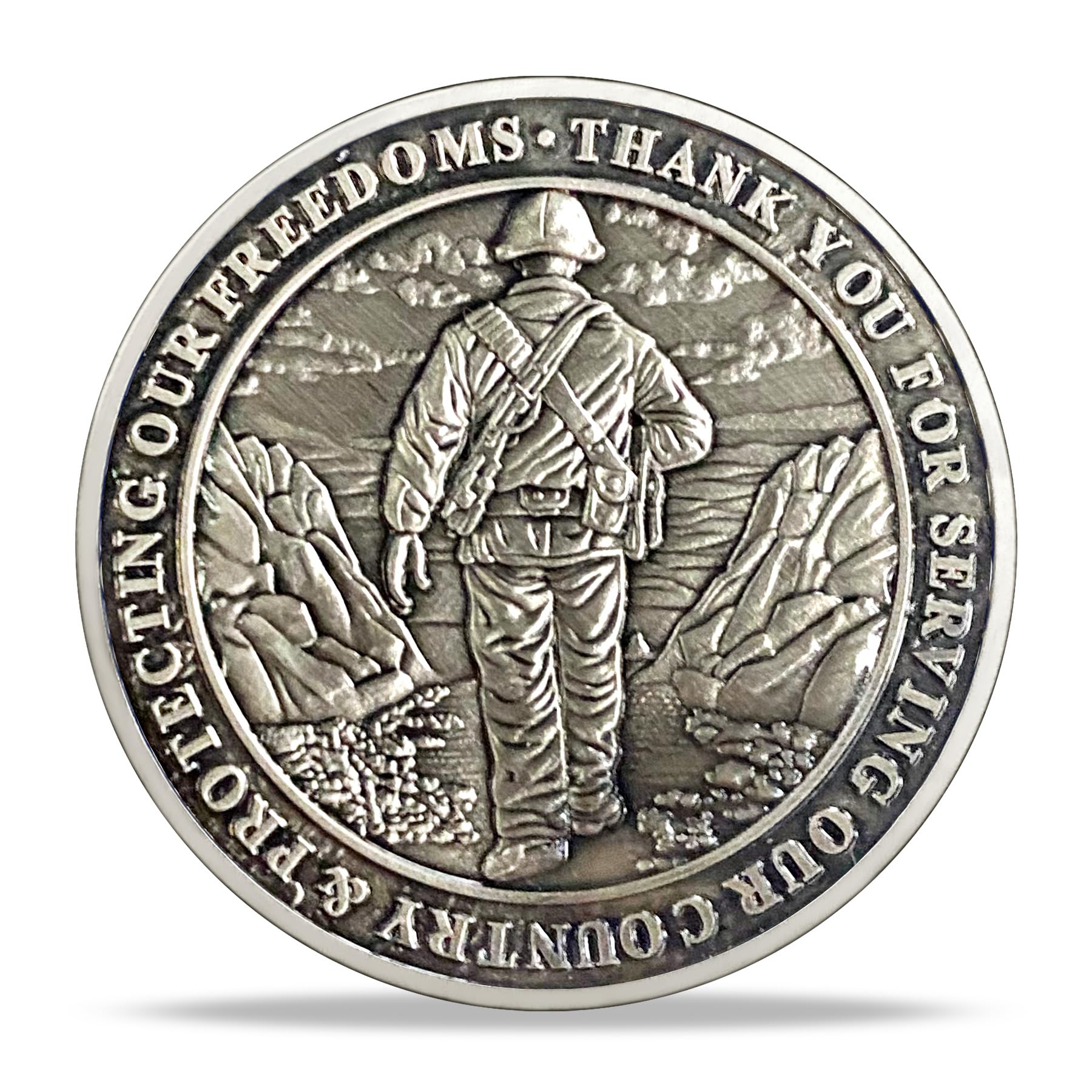 Patriotic Vintage Eagle and Flag Veterans Military Challenge Coin mysite