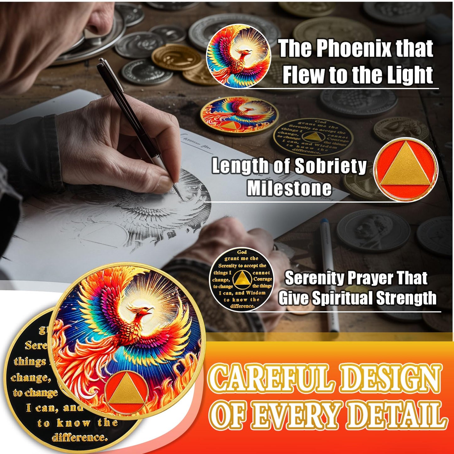 Personalized Rebirth in Fire Phoenix of Light Sobriety Coin mysite