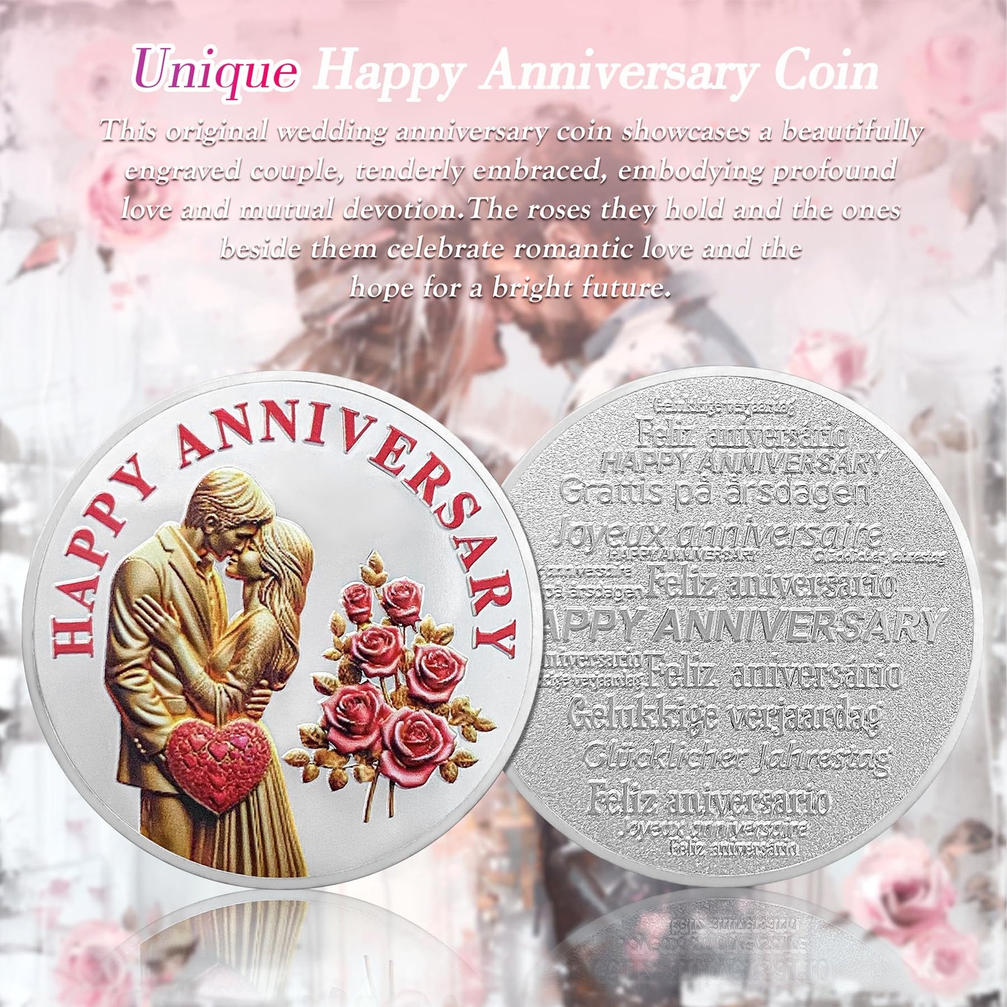 Unique Rose Happy Anniversary Coin mysite