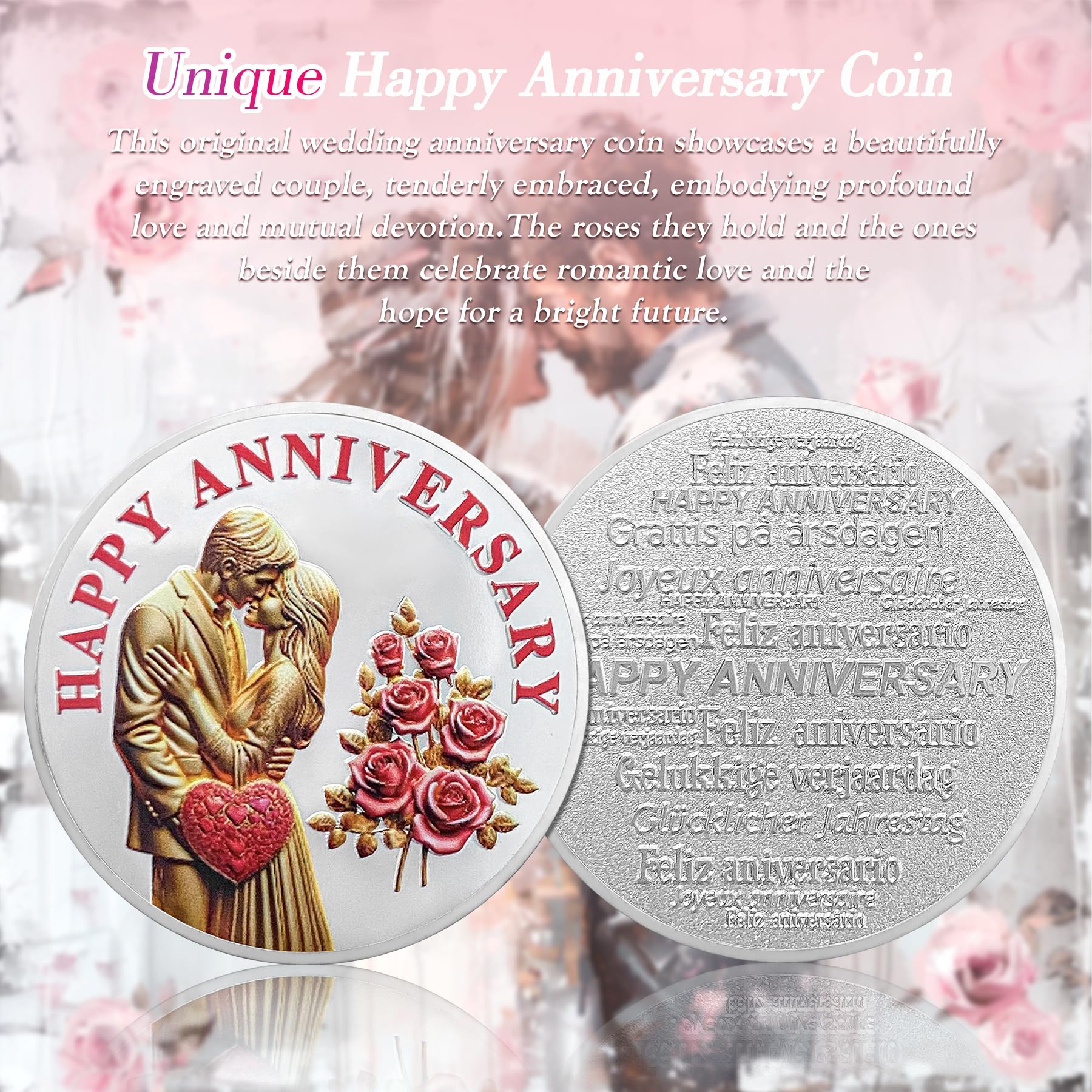 Unique Rose Happy Anniversary Coin mysite