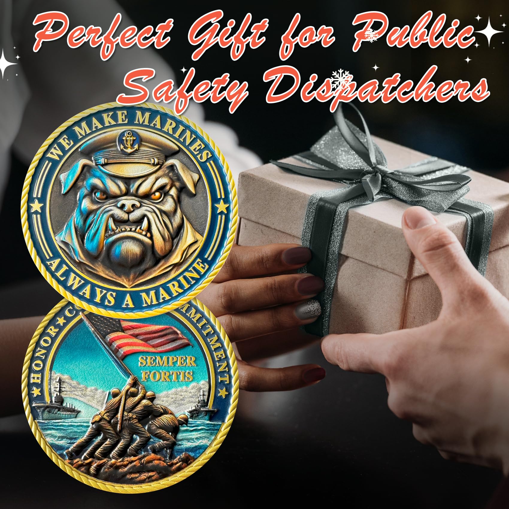 Bulldog Design US Marine Corps Graduation Token USMC Navy Veteran  Challenge Coin mysite