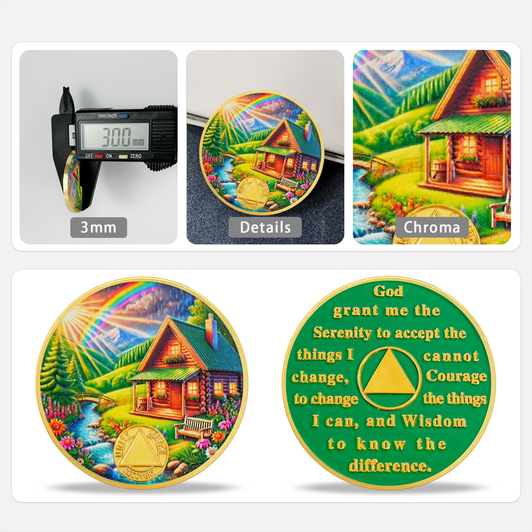 Serenity Prayer Recovery Coin Cabin Design with Unity Sobriety Challenge Coin mysite